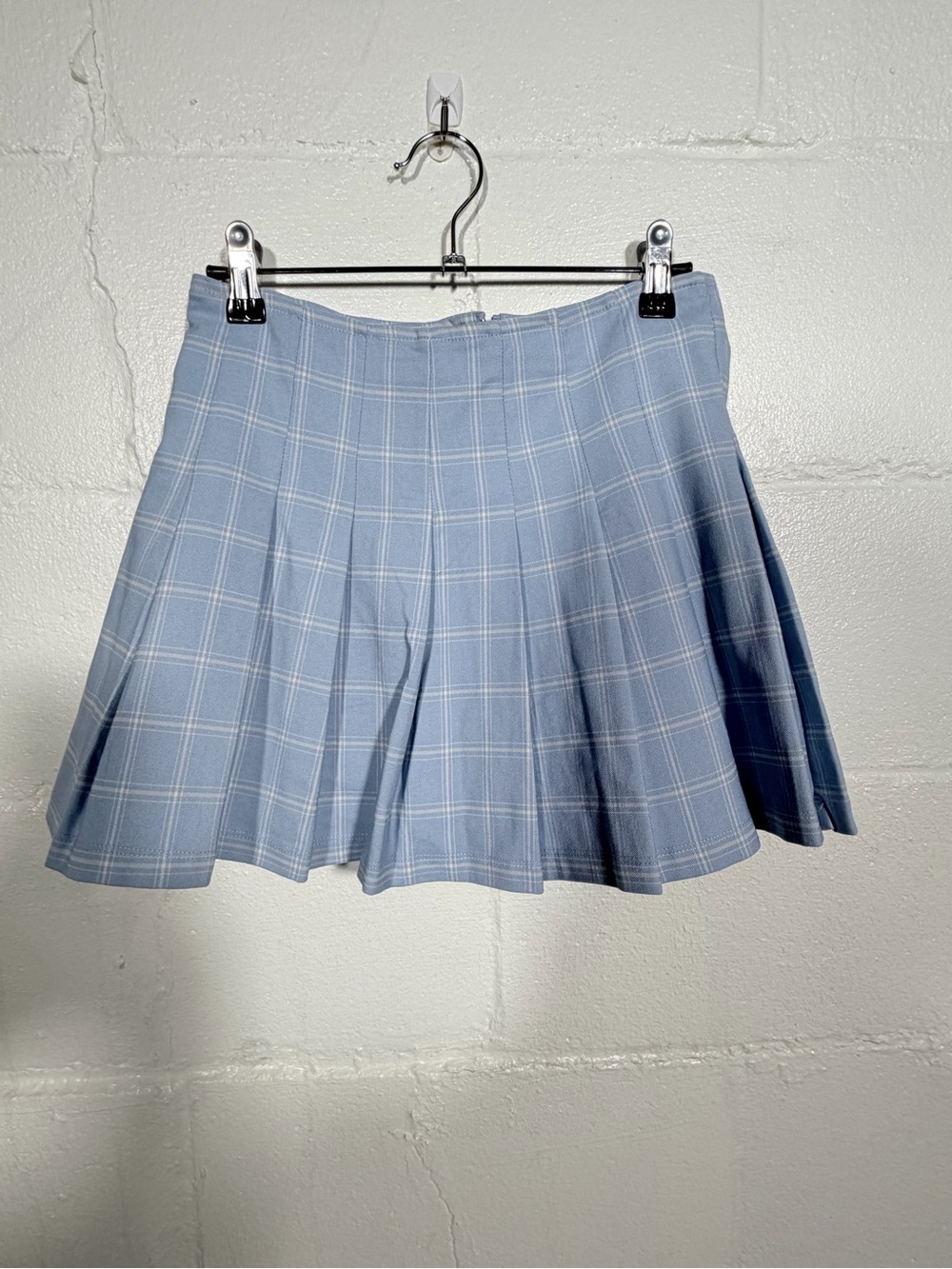 Altar'd State Light Blue Plaid Skater Skirt